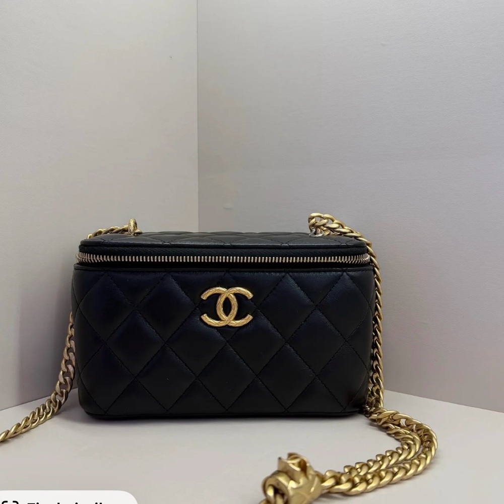 CHANEL small Vanity Crossbody with Gold Chain